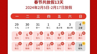 瑞龍呈祥，<i style='color:red'>新年</i>新禧丨靈科超聲波2024年春節(jié)放假通知
